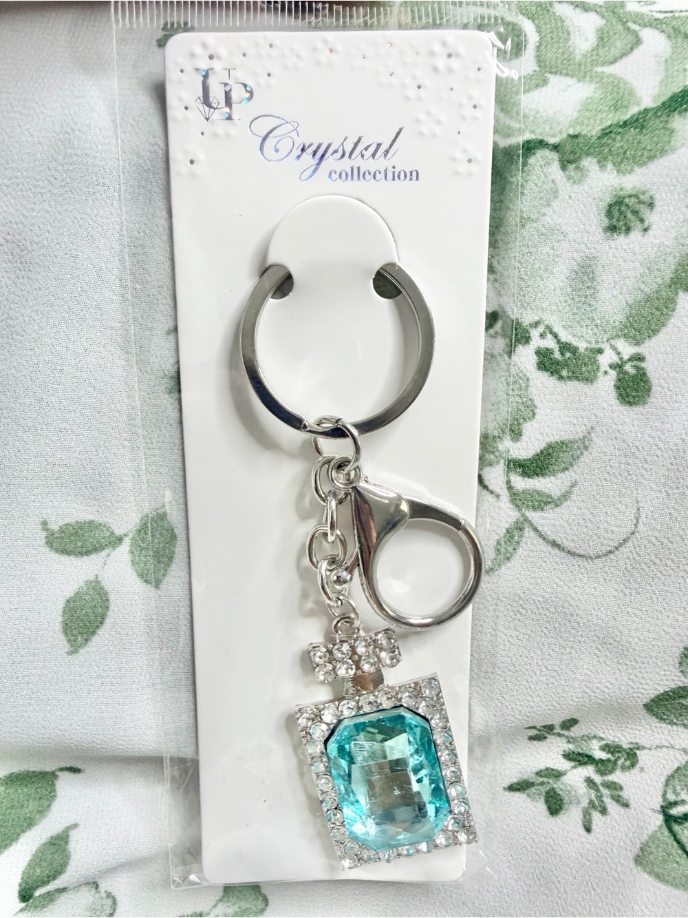 Sliver Light Blue Bottle Bag Charm / Keychain